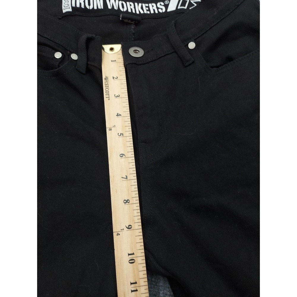 Ironworkers Jeans Womens 10 Black Padded Knees Bootcut Biker Work Denim BILT - Picture 9 of 14